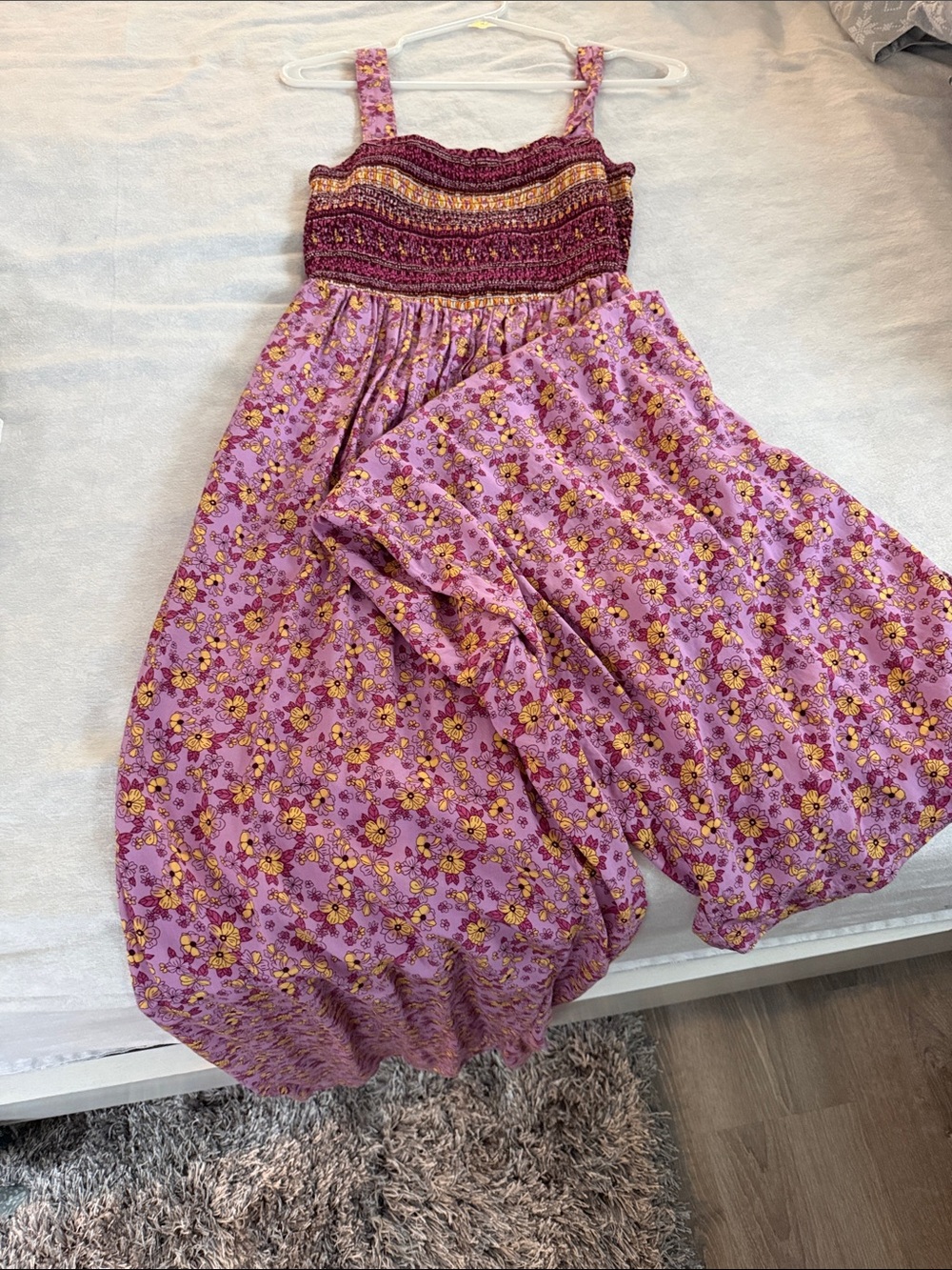 Lavender Floral Smocked Sundress